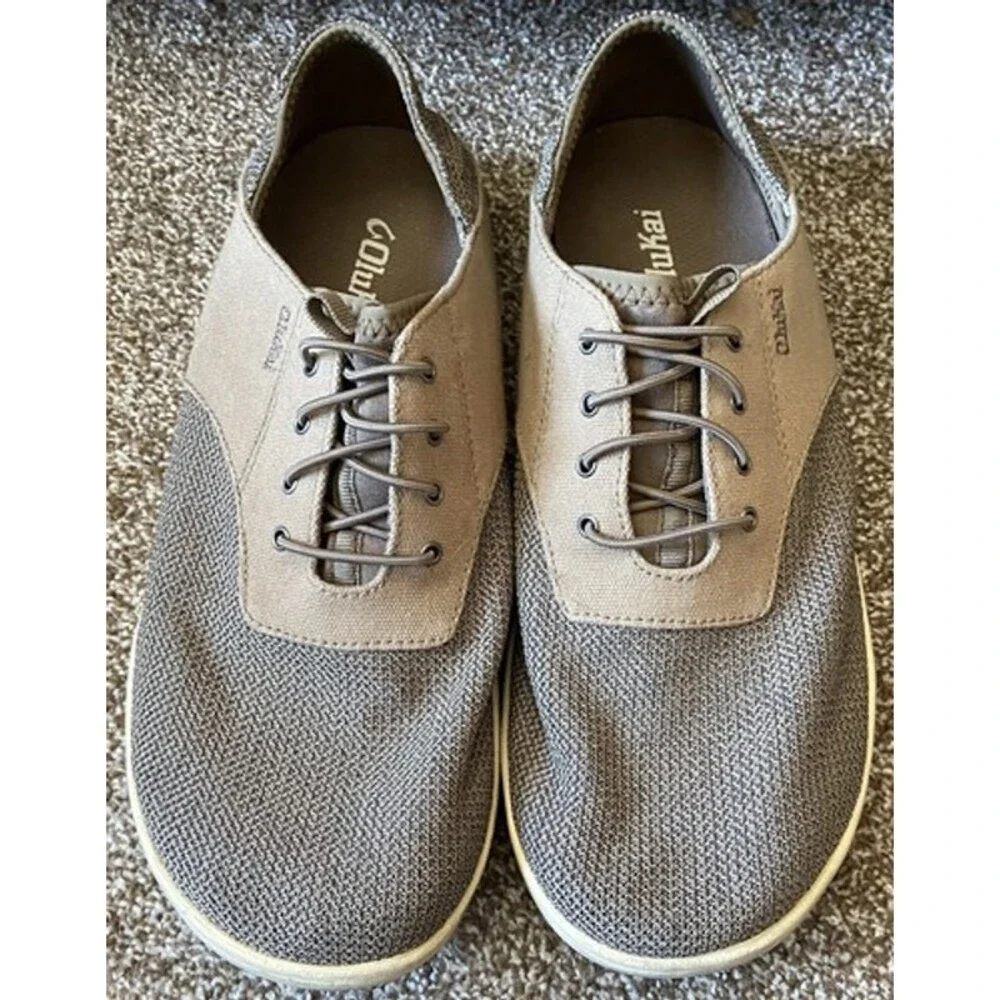 Men's OluKai Nohea Moku Tan Slip On Mesh Sneakers Sz 9